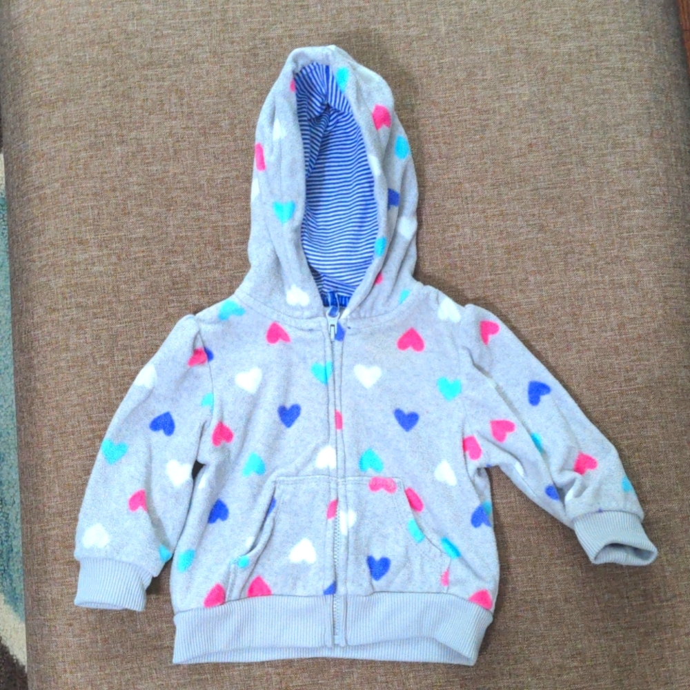 Baby girls heart fleece light jacket
